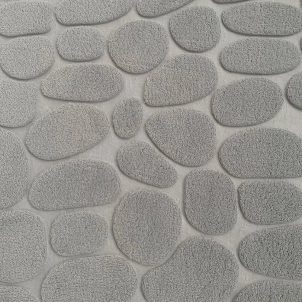 Cobblestone Embossed Bathroom Bath Mat, Memory Foam Pad, Washable Bath Rug